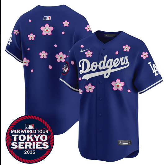 Men Los Angeles Dodgers Tokyo Series 2025 blue blank Limited Stitched Jersey